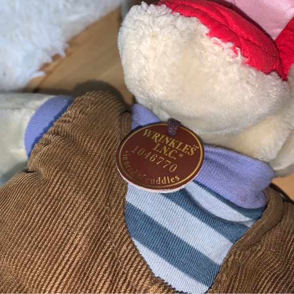 Vintage Ganz Bros 1981 Plush WRINKLES Dog Hand Puppet BROWN CORDOROY OVERALLS - Picture 3 of 11